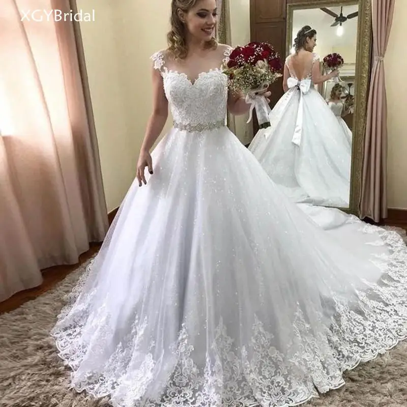 Lace Bride Wedding Dress 2021 Vestido De Noiva Stunning Sequined Cap Sleeves Beaded Sash with Bow Bridal Gowns Robe Mariée
Lace Bride Wedding Dress 2021 Vestido De Noiva Stunning Sequined Cap Sleeves Beaded Sash with Bow Bridal Gowns Robe Mariée