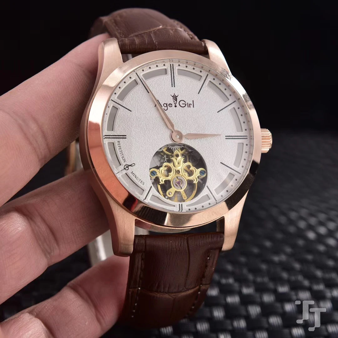 Classic New Men Automatic Mechanical Rose Gold Stainless Steel Pepetition Minutes Brown Leather Sapphire Tourbillion Watch
Classic New Men Automatic Mechanical Rose Gold Stainless Steel Pepetition Minutes Brown Leather Sapphire Tourbillion Watch