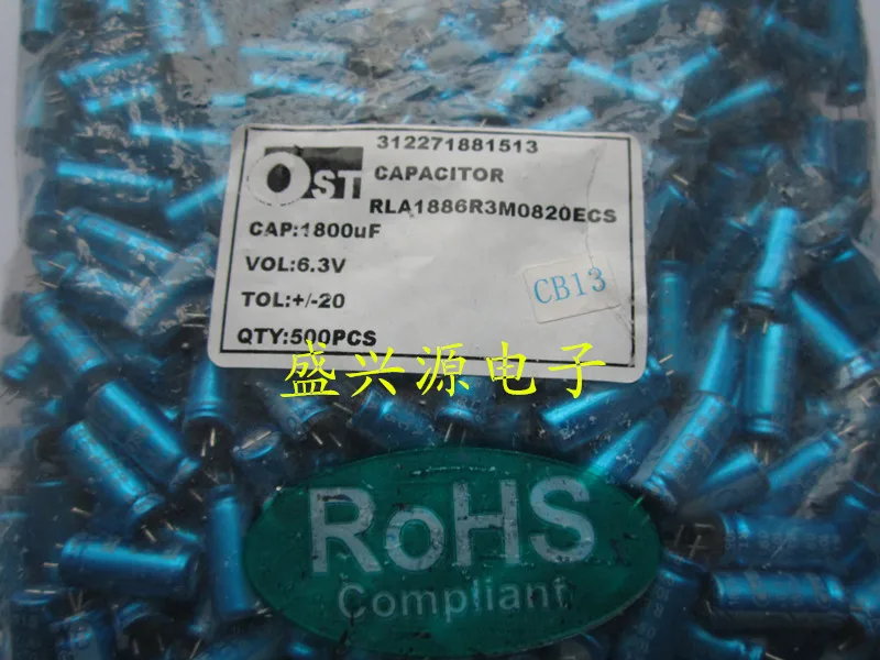 50pcs/lot High frequency capacitance 6.3V1800UF 6.3V generation 6.3V1500UF specifications: 8x20
50pcs/lot High frequency capacitance 6.3V1800UF 6.3V generation 6.3V1500UF specifications: 8x20