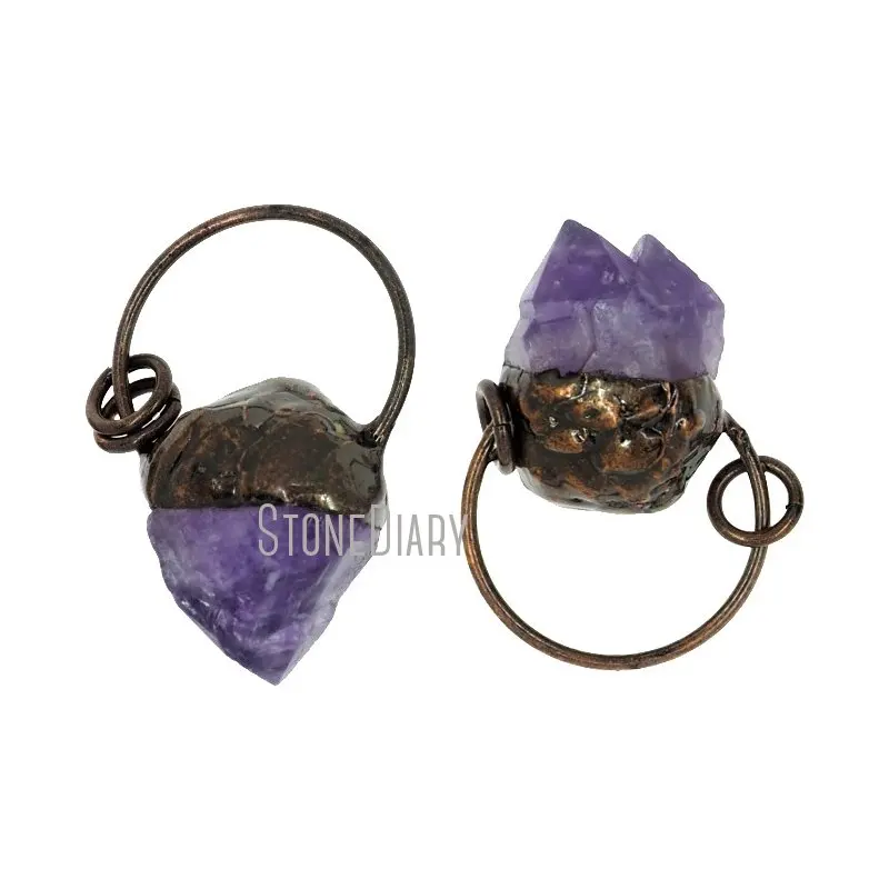 PM38058 Tin Raw Amethyst Crystal Antique Bronze Plated Soldered Free Form Point Pendant Real Raw Quartz Jewelry
PM38058 Tin Raw Amethyst Crystal Antique Bronze Plated Soldered Free Form Point Pendant Real Raw Quartz Jewelry