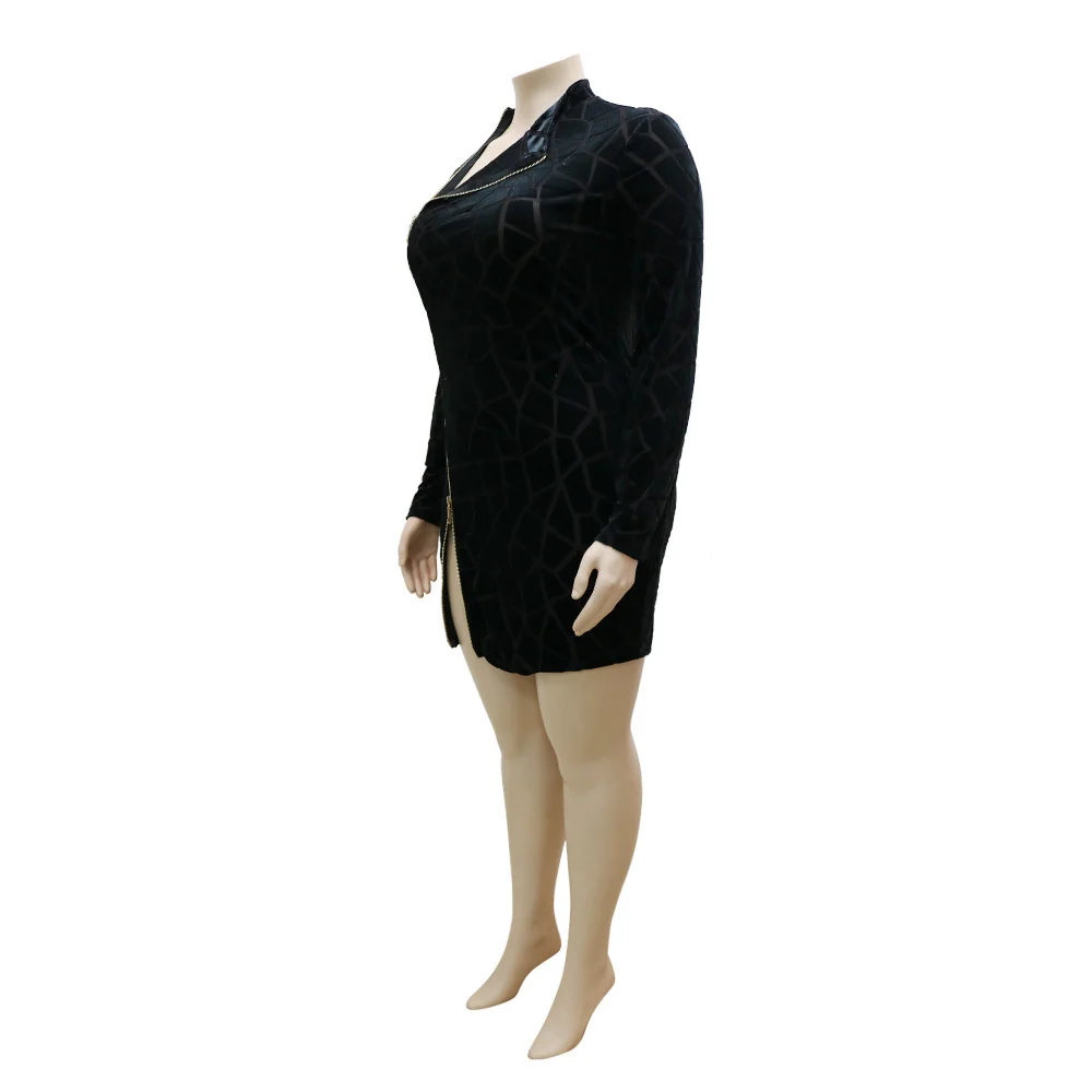 Cutubly Plus Size L-5XL Mini Dress Fashiom Spring Zipper Long Sleeve Dresses For Women Slit O-Neck Solid Sexy Club Party Dresses
Cutubly Plus Size L-5XL Mini Dress Fashiom Spring Zipper Long Sleeve Dresses For Women Slit O-Neck Solid Sexy Club Party Dresses