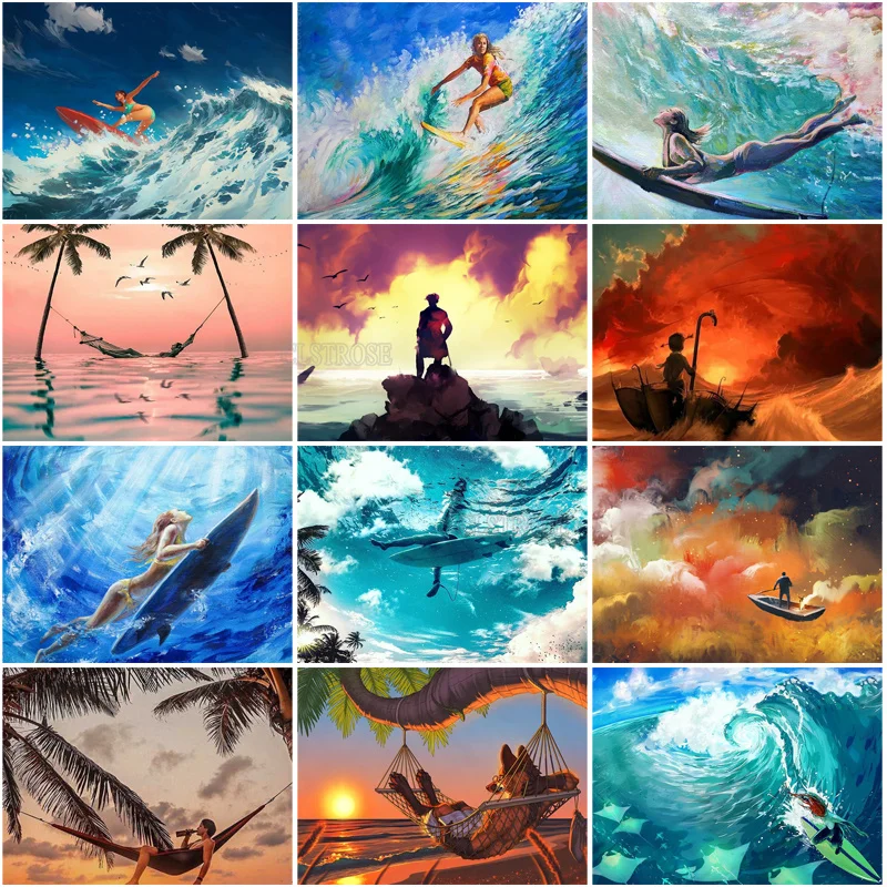 5D Diamond Painting Landscape Ocean Surfing Woman with Drawbridge Resting Man Scene Illustration Modern Style Decoration
5D Diamond Painting Landscape Ocean Surfing Woman with Drawbridge Resting Man Scene Illustration Modern Style Decoration