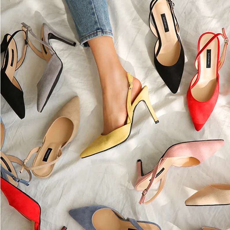 PUMPS 6CM/8CM/10CM Summer new sandals stiletto pointed suede buckle with hollow high heels womens andals zapatos de mujer
PUMPS 6CM/8CM/10CM Summer new sandals stiletto pointed suede buckle with hollow high heels womens andals zapatos de mujer