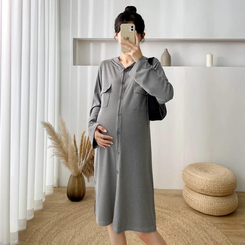 6177# Autumn Winter Thicken Maternity Hoodies Dress Casual Straight Long Sleeve Clothes for Pregnant Women Pregnancy Clothing
6177# Autumn Winter Thicken Maternity Hoodies Dress Casual Straight Long Sleeve Clothes for Pregnant Women Pregnancy Clothing