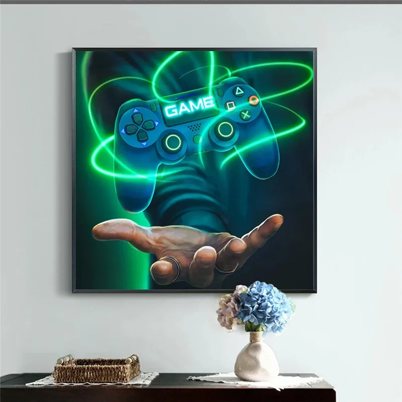 Gamer with Gamepad Canvas Paintings Colourful Modern Posters and Print Game Handle on The Wall for Boy Kid's Room Decor Picture
Gamer with Gamepad Canvas Paintings Colourful Modern Posters and Print Game Handle on The Wall for Boy Kid's Room Decor Picture