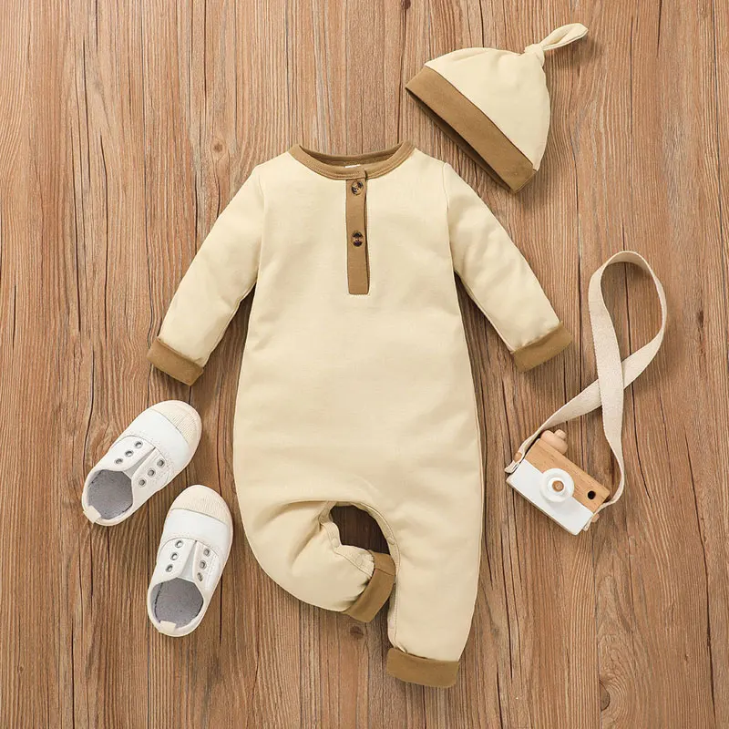 Spring Autumn Toddler Clothing Fashion Solid Color Newborn Clothing Girl Rompers + Hat Boys Jumpsuit Baby Clothes 6-24 Months
Spring Autumn Toddler Clothing Fashion Solid Color Newborn Clothing Girl Rompers + Hat Boys Jumpsuit Baby Clothes 6-24 Months