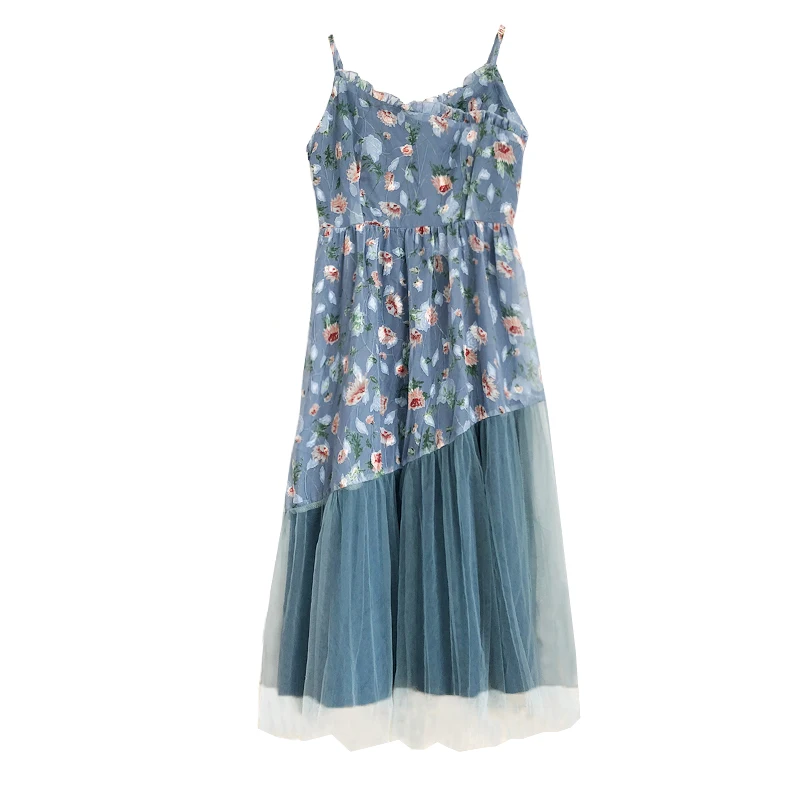 women's clothing new summer fashion flowers print mesh patchwork dress strap ruffles sleeveless dresses
women's clothing new summer fashion flowers print mesh patchwork dress strap ruffles sleeveless dresses