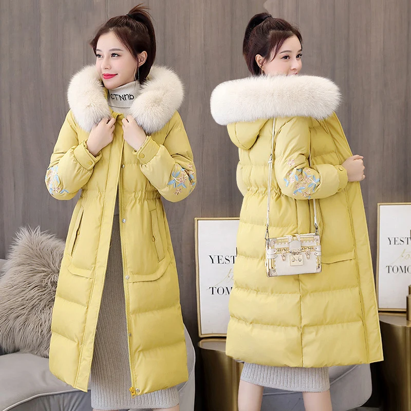 LDKVGSU 2021 New Winter Women Big Natural Fur Collar Long Down Parka Thick Warm Slim Coat Long Sleeve Snow Jacket s1119
LDKVGSU 2021 New Winter Women Big Natural Fur Collar Long Down Parka Thick Warm Slim Coat Long Sleeve Snow Jacket s1119
