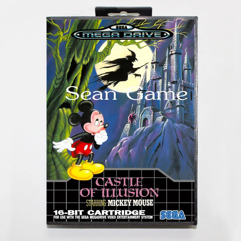 Престационарная 16-битная игровая карта Elevata MD для Sega Mega Drive замок иллюзии