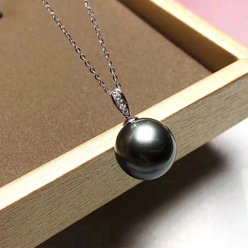 ANI 18K Solid White Gold Necklace Natural Tahiti Black Pearl Pendant Real Diamond Necklace for Women Wedding O Letter Chain
ANI 18K Solid White Gold Necklace Natural Tahiti Black Pearl Pendant Real Diamond Necklace for Women Wedding O Letter Chain