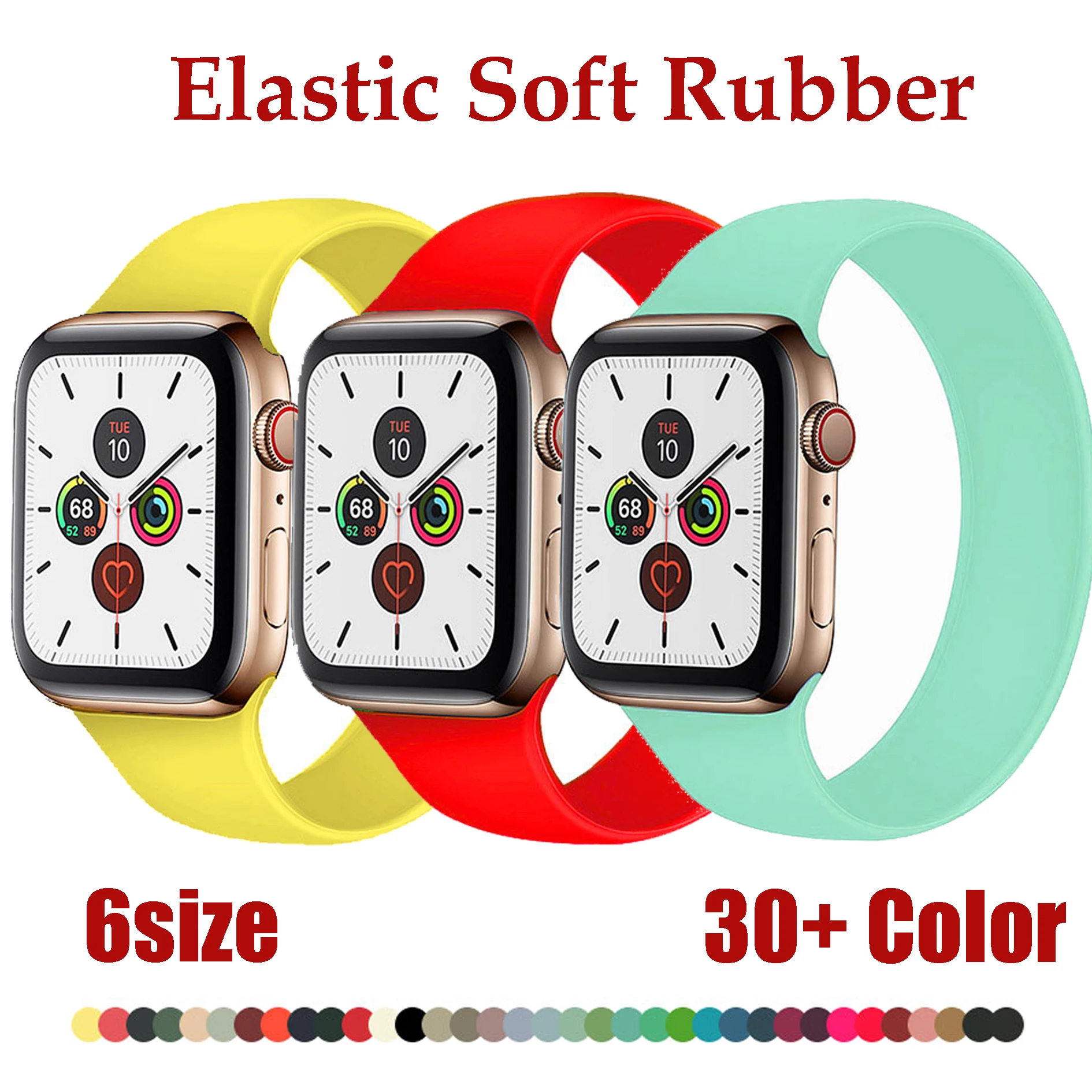 Silicone Solo Loop Straps for Apple Watch Band 6 SE 5 44mm 40mm Rubber Soft Elastic Watch Band Strap For IWatch Series 38mm 42mm 
Silicone Solo Loop Straps for Apple Watch Band 6 SE 5 44mm 40mm Rubber Soft Elastic Watch Band Strap For IWatch Series 38mm 42mm