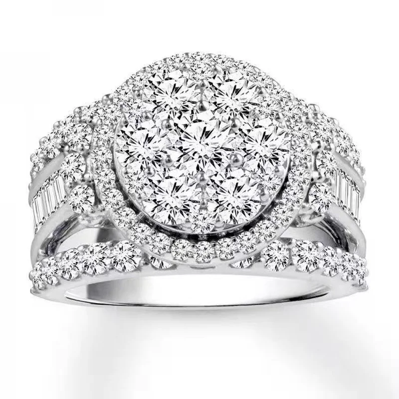 Classic Wedding Engagement Women's Ring with Full Bling Iced Out Clear AAA CZ Crystal Rhinestone Ring for Party Bridal Jewelry
Classic Wedding Engagement Women's Ring with Full Bling Iced Out Clear AAA CZ Crystal Rhinestone Ring for Party Bridal Jewelry