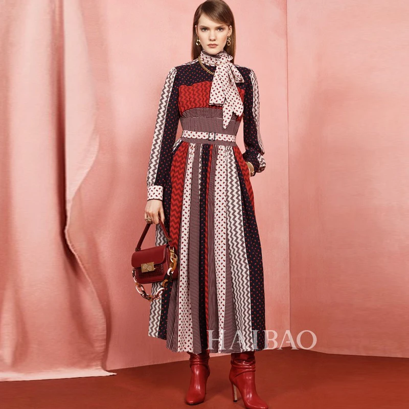 2020 Fall Runway New Style Bohemian Print Long Sleeve Belt Slim Fit Retro Mid-Length Dress High Quality Women'S Clothing 
2020 Fall Runway New Style Bohemian Print Long Sleeve Belt Slim Fit Retro Mid-Length Dress High Quality Women'S Clothing
