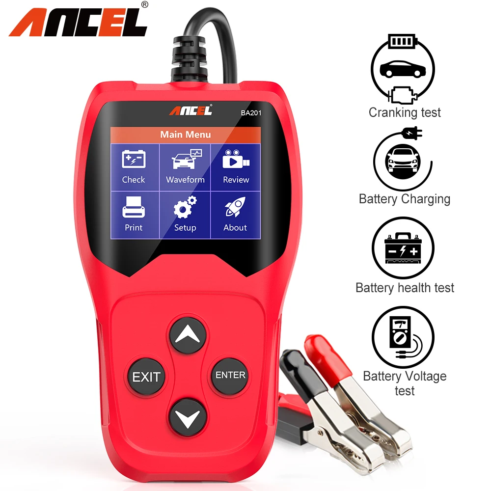 Ancel BA201 Battery Tester 100 To 2000CCA Batteries Rechargeable Batteries 12V Automotive Tester 12V Car Battery Tester Tools
Ancel BA201 Battery Tester 100 To 2000CCA Batteries Rechargeable Batteries 12V Automotive Tester 12V Car Battery Tester Tools