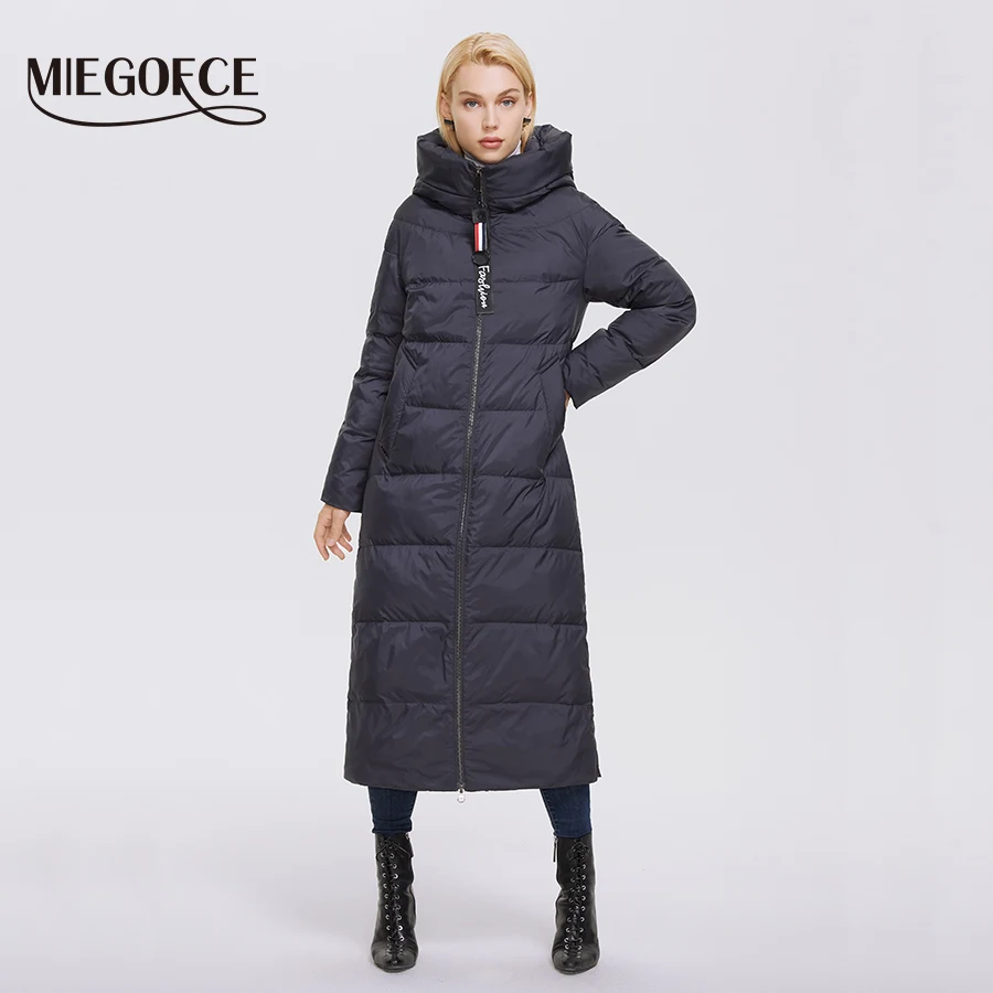 

MIEGOFCE 2021 Winter Women Outwear Parka Super Long Warm And Windproof Zipper Cotton Coat Winter Jackets Manteau Femme D21679