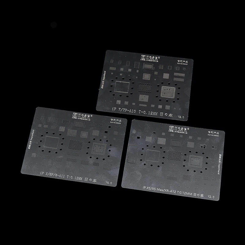 IC Chip BGA Reballing Stencil Kits for iPhone XS MAX XR 8p 7 6s 6 SE 5S 5C 5 4S iPad high quality
IC Chip BGA Reballing Stencil Kits for iPhone XS MAX XR 8p 7 6s 6 SE 5S 5C 5 4S iPad high quality