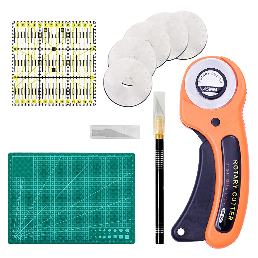 DIY Leather Craft Sewing Tool Cloth Cutter Paper Rotary Cutter Set Blades Fabric Circular Quilting Cutting Patchwork Tools
DIY Leather Craft Sewing Tool Cloth Cutter Paper Rotary Cutter Set Blades Fabric Circular Quilting Cutting Patchwork Tools