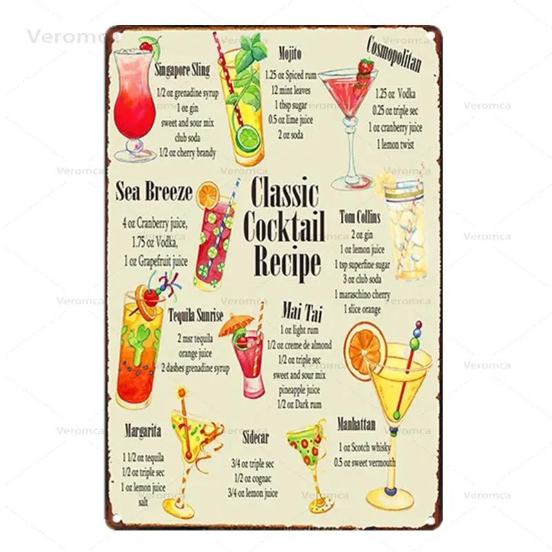 Vintage Cocktail Metal Tin Signs Mojito Poster Plate Bar Cafe Pub Club Retro Wall Plaque Home Wall Decor
Vintage Cocktail Metal Tin Signs Mojito Poster Plate Bar Cafe Pub Club Retro Wall Plaque Home Wall Decor