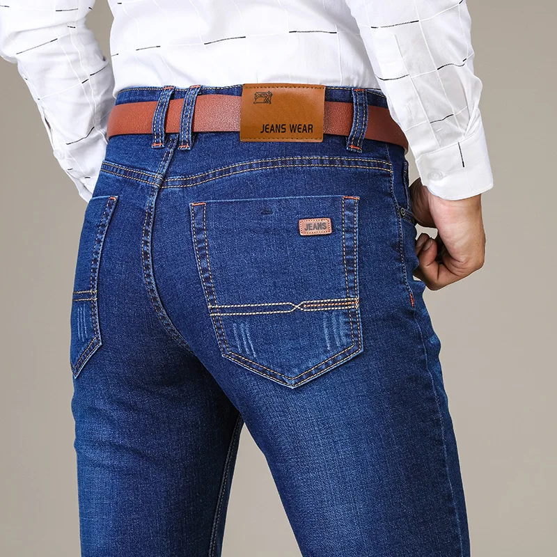 SHAN BAO brand clothing men's slim straight jeans 2021 Spring new cotton stretch fashion casual denim jeans large size 42 44 46
SHAN BAO brand clothing men's slim straight jeans 2021 Spring new cotton stretch fashion casual denim jeans large size 42 44 46