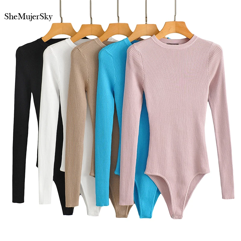 SheMujerSky Women Knitted Solid Color Bodysuit Tops Elastic Slim Long Sleeve O-Neck Jumpsuit 2021 Spring Autumn Bodysuits
SheMujerSky Women Knitted Solid Color Bodysuit Tops Elastic Slim Long Sleeve O-Neck Jumpsuit 2021 Spring Autumn Bodysuits