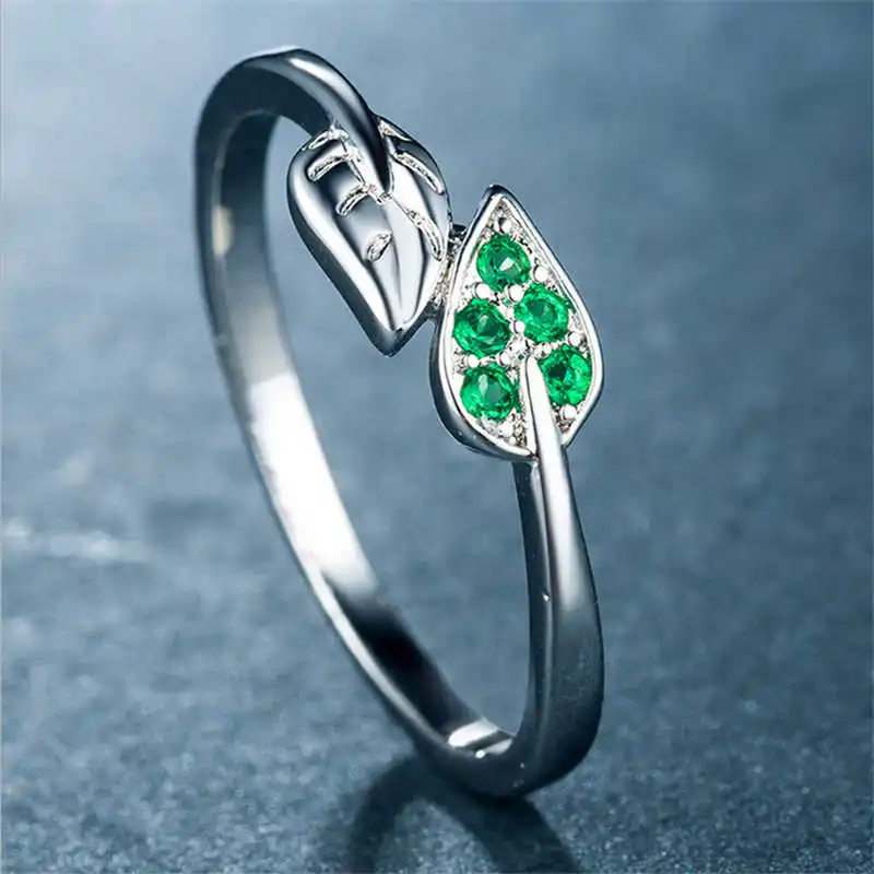 Popular Green Leaf Ring Jewelry for Women Engagement Wedding Party Rings Size 6-10
Popular Green Leaf Ring Jewelry for Women Engagement Wedding Party Rings Size 6-10