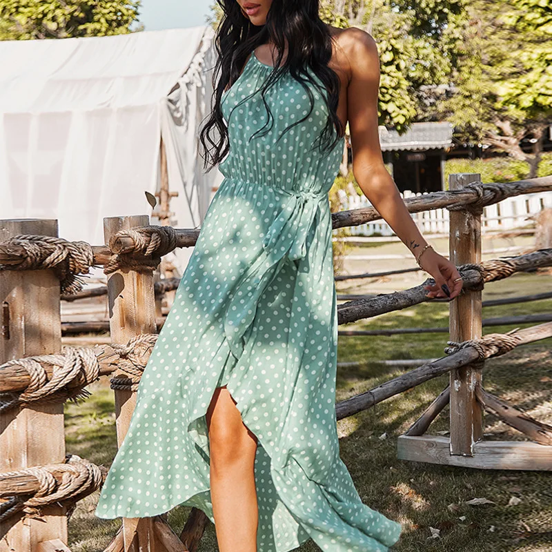 Dresses for Women Spring and Summer New Casual Women's Clothing 2021 Independent Station Amazon Sling Polka Dot Dress 
Dresses for Women Spring and Summer New Casual Women's Clothing 2021 Independent Station Amazon Sling Polka Dot Dress