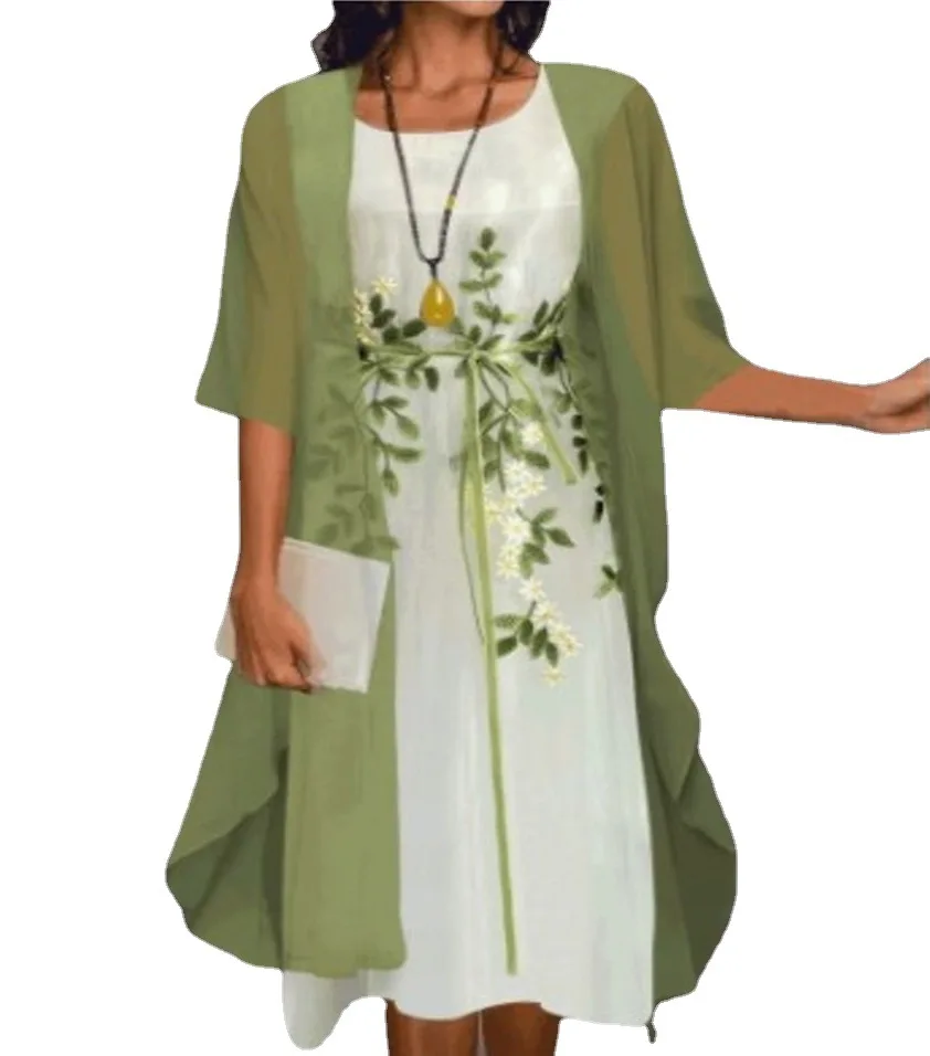 Women's skirt suit 2021 spring and autumn fashion elegant Lace Chiffon Dress two-piece set
Women's skirt suit 2021 spring and autumn fashion elegant Lace Chiffon Dress two-piece set