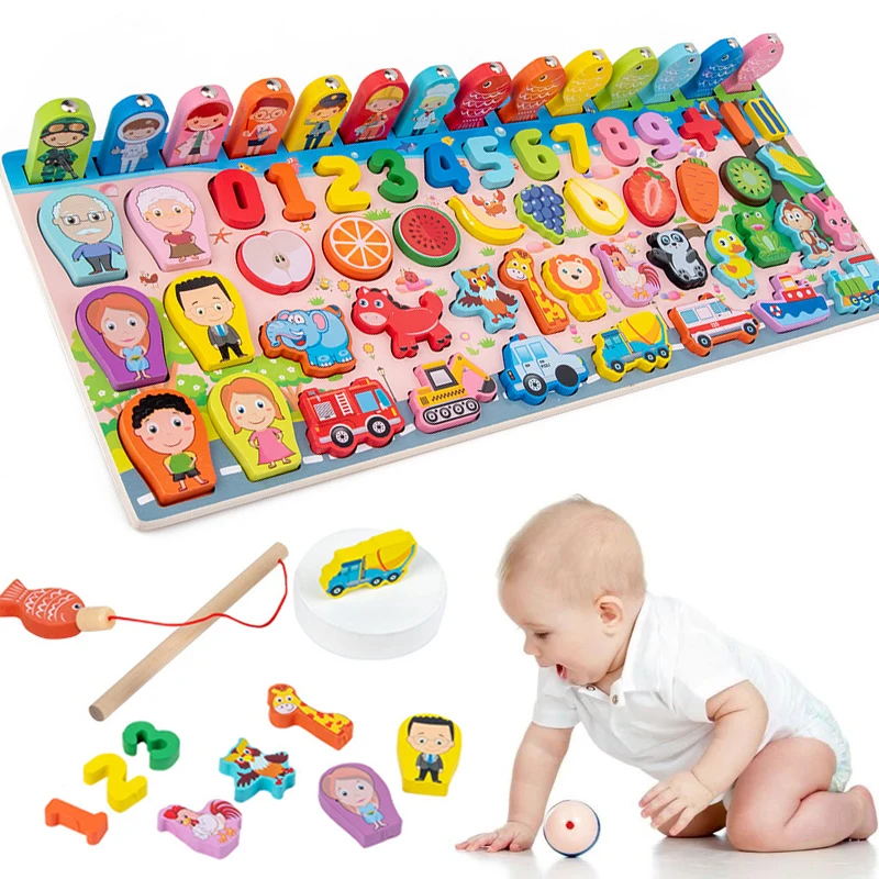 Wooden Montessori Toys Fishing Game Shape Number Color Match Blocks Board Preschool Educational Gift for Age 2 3 4 5 Years Old
Wooden Montessori Toys Fishing Game Shape Number Color Match Blocks Board Preschool Educational Gift for Age 2 3 4 5 Years Old