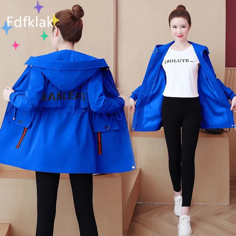 Fdfklak Spring New Korean Fashion Slim Windbreaker Mid-Length Zipper Hooded Jacket Women Autumn Loose Student Trench Coat Female
Fdfklak Spring New Korean Fashion Slim Windbreaker Mid-Length Zipper Hooded Jacket Women Autumn Loose Student Trench Coat Female