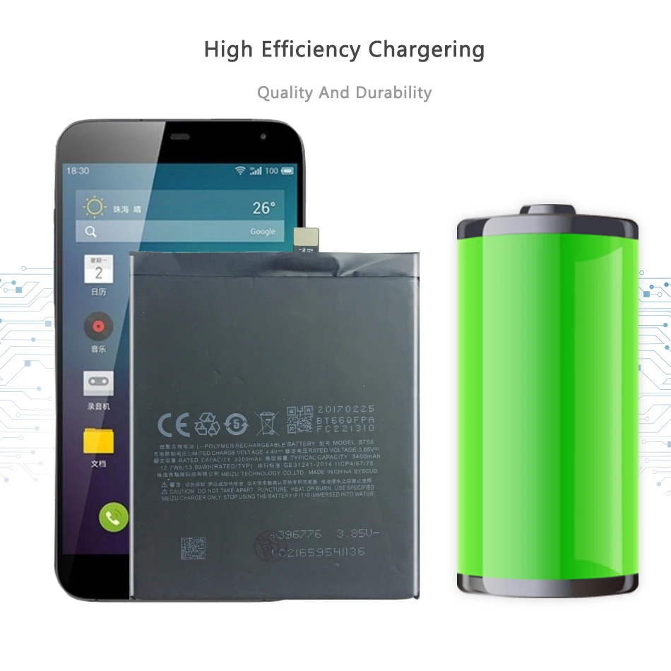 Mobile Phone Battery For Meizu Meizy PRO 6 Plus M686 M686G M686Q Replacement Battery BT66 3400mAh
Mobile Phone Battery For Meizu Meizy PRO 6 Plus M686 M686G M686Q Replacement Battery BT66 3400mAh