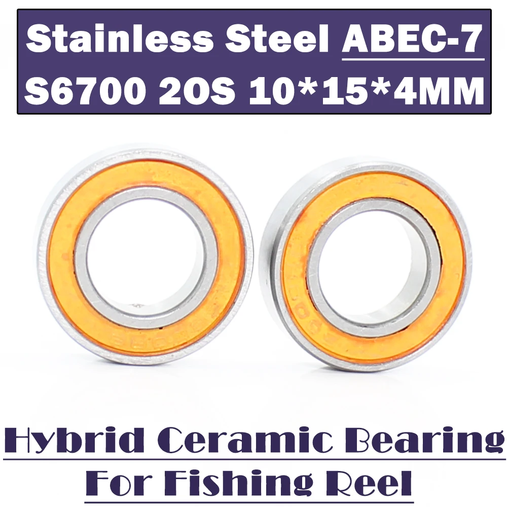 S6700 2YS Bearing 10x15x4 mm CB ABEC7 Stainless Steel Hybrid Ceramic Bearing DRY Ocean Fishing Reels 6700 Ball Bearings S6700C
S6700 2YS Bearing 10x15x4 mm CB ABEC7 Stainless Steel Hybrid Ceramic Bearing DRY Ocean Fishing Reels 6700 Ball Bearings S6700C