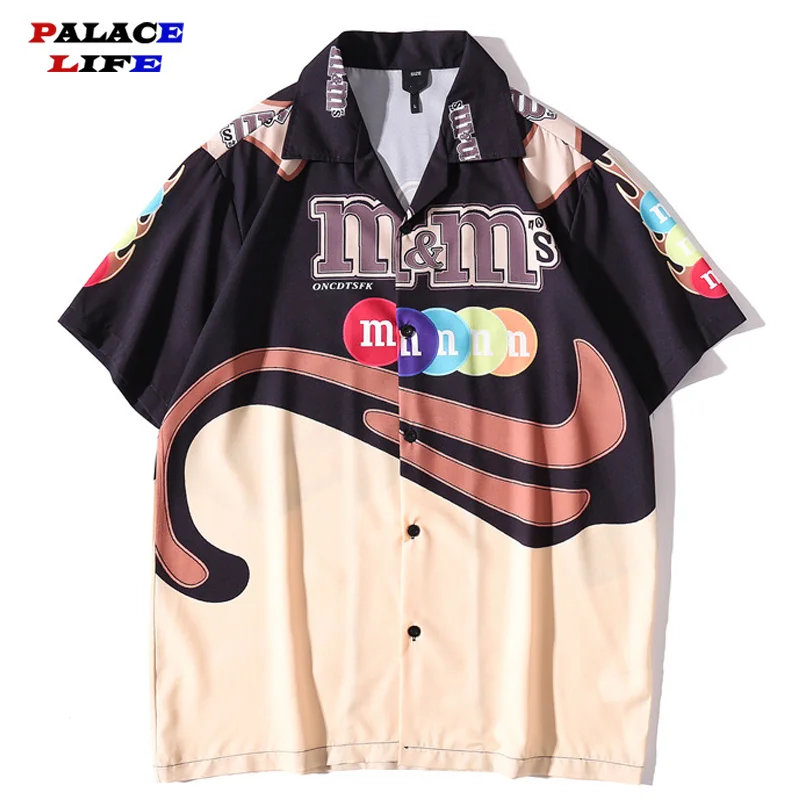 Hip Hop Harajuku Hawaiian Shirt Men Streetwear Letter Candy Print Beach Shirt Men Summer Casual Short Sleeve Aloha Shirt Thin
Hip Hop Harajuku Hawaiian Shirt Men Streetwear Letter Candy Print Beach Shirt Men Summer Casual Short Sleeve Aloha Shirt Thin