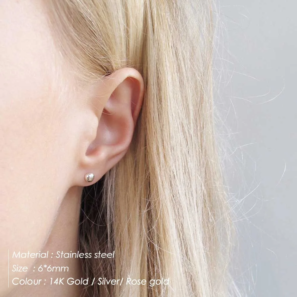 Outfit 4pcs Korean Women's Stud Earrings Small Stainless Steel Set Gold steel Fashion Jewelry Gifts for Friends Couple | Украшения и
