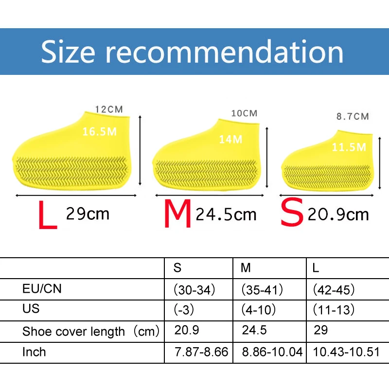 Waterproof Shoe Cover Silicone Elastic Non-Slip Rain Socks Shoe Reusable Overshoes Protector Rain Boots Rainy Days Unisex Shoes
Waterproof Shoe Cover Silicone Elastic Non-Slip Rain Socks Shoe Reusable Overshoes Protector Rain Boots Rainy Days Unisex Shoes
