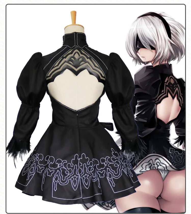 Костюм для косплея Nier Automata Yorha 2B, Женский костюм из аниме, маскарадный костюм, костюм для вечеринки на Хэллоуин, черное платье Yorha2B
Костюм для косплея Nier Automata Yorha 2B, Женский костюм из аниме, маскарадный костюм, костюм для вечеринки на Хэллоуин, черное платье Yorha2B
