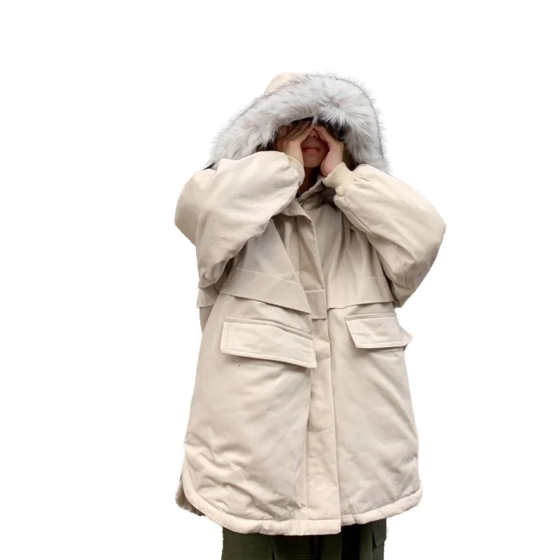 Winter Hooded Wool Collar Cotton Padded Jacket Medium And Long Work Clothes Warm Thickened Neutral Parka Men
Winter Hooded Wool Collar Cotton Padded Jacket Medium And Long Work Clothes Warm Thickened Neutral Parka Men