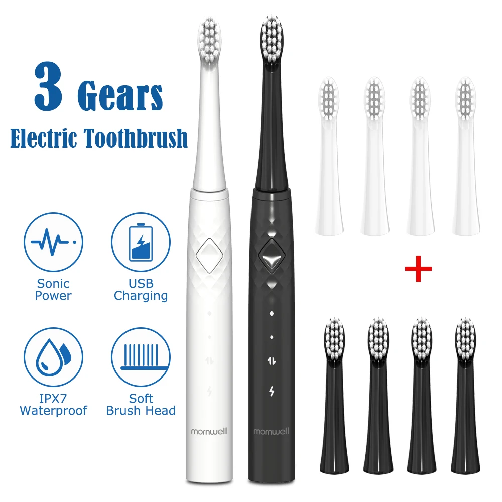 Mornwell Sonic Electric Toothbrush 360 Upgraded Base Waterproof With 4 Replacement Brush Heads USB Rechargeable
Mornwell Sonic Electric Toothbrush 360 Upgraded Base Waterproof With 4 Replacement Brush Heads USB Rechargeable