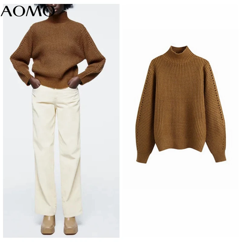 AOMO 2021 Women Hollow Long Sleeve Turtleneck Knitted Sweater Jumper Female Elegant Pullovers Chic Tops BE176A
AOMO 2021 Women Hollow Long Sleeve Turtleneck Knitted Sweater Jumper Female Elegant Pullovers Chic Tops BE176A