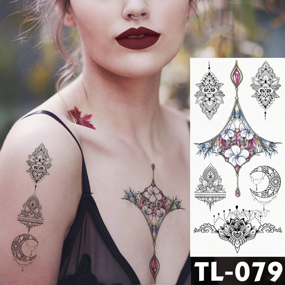 Water Transfer Beautiful flowers Temporary Tattoo Sticker glitter Chest totem Pattern body art Waterproof Fake Flash Tattoo
Water Transfer Beautiful flowers Temporary Tattoo Sticker glitter Chest totem Pattern body art Waterproof Fake Flash Tattoo