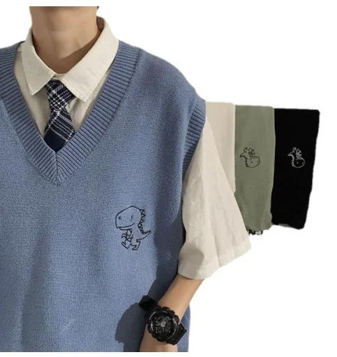 2021NEW 2021 Spring Men's Trendy Dinosaur Sweater Embroidered Loose V-neck Sweater Vest Woman Casual Streetwear Tops Clothing
2021NEW 2021 Spring Men's Trendy Dinosaur Sweater Embroidered Loose V-neck Sweater Vest Woman Casual Streetwear Tops Clothing