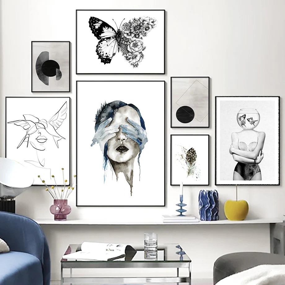 Surrealism Abstract Woman Face Fish Wall Art Canvas Painting Nordic Posters And Prints Wall Pictures For Living Room Home Decor
Surrealism Abstract Woman Face Fish Wall Art Canvas Painting Nordic Posters And Prints Wall Pictures For Living Room Home Decor