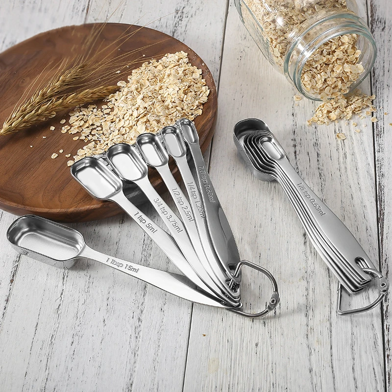 6PC Thicken Stainless Steel Measuring Spoon Set Premium Stackable Multiple Size Square Spoon Spice Seasoning Baking Kitchen Tool
6PC Thicken Stainless Steel Measuring Spoon Set Premium Stackable Multiple Size Square Spoon Spice Seasoning Baking Kitchen Tool