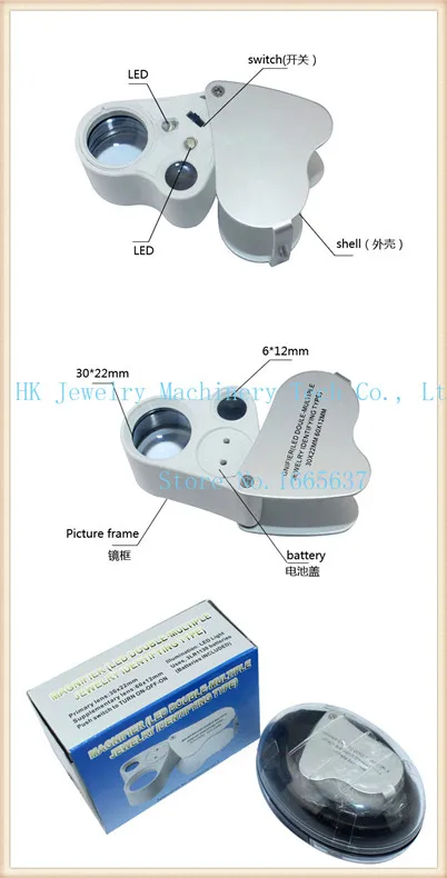 2in1 2 LED 30X 22mm 60X 12mm Loop Jeweler Eye Loupe Glass Lens Double Lens 
2in1 2 LED 30X 22mm 60X 12mm Loop Jeweler Eye Loupe Glass Lens Double Lens
