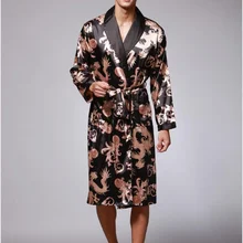 Лидер продаж мужской модный свободный халат с принтом дракона