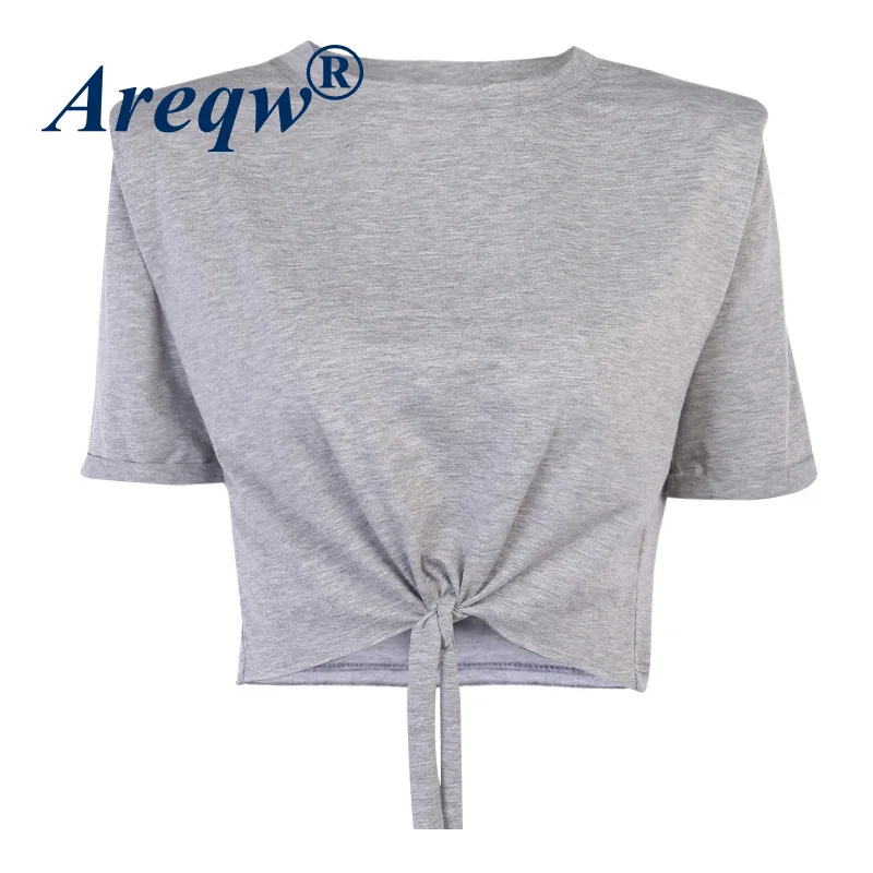 Shoulder Pads, Short-sleeved, Loose-fitting T-shirt Women, Fashion Ladies, Knotted, All-match Tops
Shoulder Pads, Short-sleeved, Loose-fitting T-shirt Women, Fashion Ladies, Knotted, All-match Tops