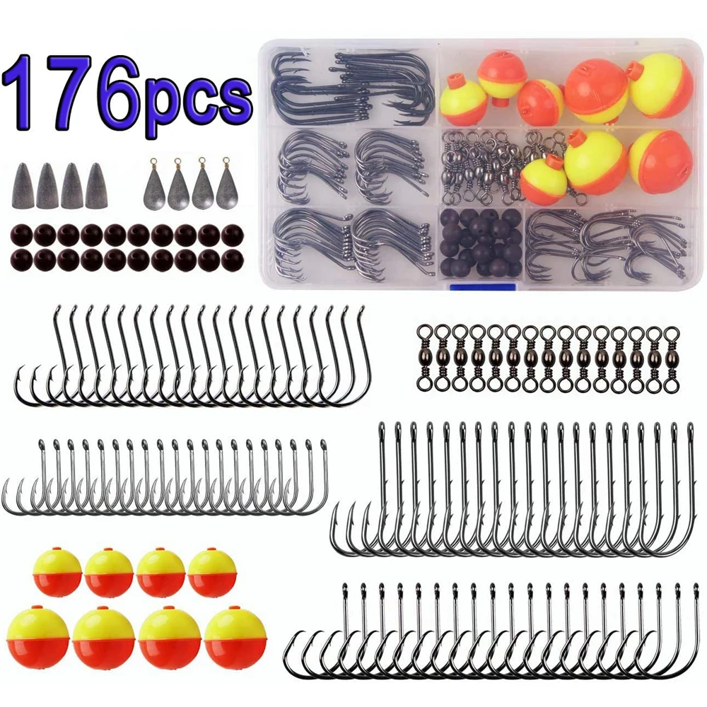 Shaddock 176pcs/Box Fishing Tackle Fishing Hooks Swivels Snaps Sinkers Weight Floats Bobbers Beads Fishing Gear Tackle
Shaddock 176pcs/Box Fishing Tackle Fishing Hooks Swivels Snaps Sinkers Weight Floats Bobbers Beads Fishing Gear Tackle