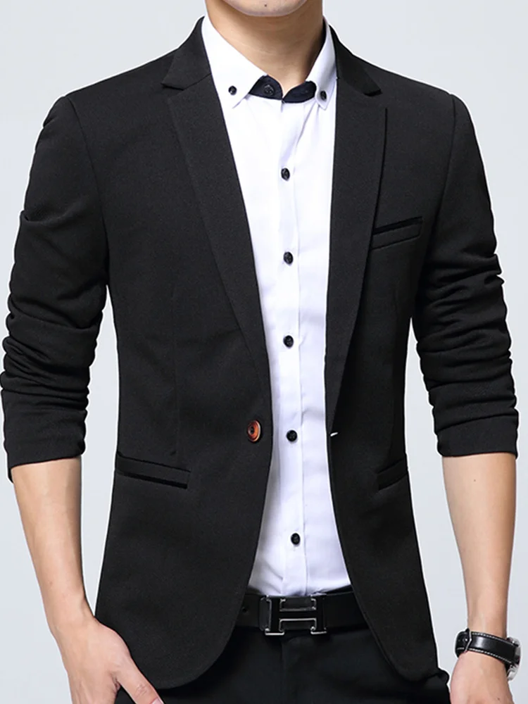 2019 New Fashion Men Slim Autumn Suit Blazer Formal Business Male Suit Jacket One Button Lapel Casual Long Sleeve Pockets Top
2019 New Fashion Men Slim Autumn Suit Blazer Formal Business Male Suit Jacket One Button Lapel Casual Long Sleeve Pockets Top