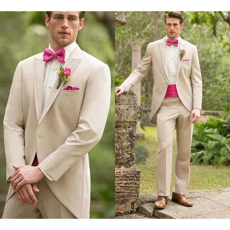 

Handsome Bridegroom Men Suit Set Slim Fit Best Man Groom Tuxedos Prom Wedding Groomsmen Suits Smart Casual Blazer (Jacket+Pants)