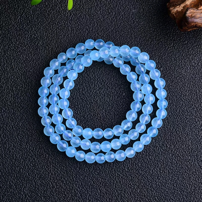 Natural Blue Aquamarine Quartz 3 Laps Clear Beads Bracelet 6mm Gemstone Wealthy Aquamarine For Women Men AAAAA
Natural Blue Aquamarine Quartz 3 Laps Clear Beads Bracelet 6mm Gemstone Wealthy Aquamarine For Women Men AAAAA