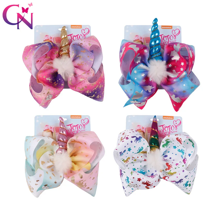 CN 8'' Large Hair Bow Hair Clip White Pompom Rainbow Bow Handmade Printed Ribbon Hairbows Girls Hair Accessories
CN 8'' Large Hair Bow Hair Clip White Pompom Rainbow Bow Handmade Printed Ribbon Hairbows Girls Hair Accessories